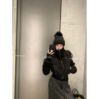 皮毛一体保暖环保仿羊羔毛外套冬