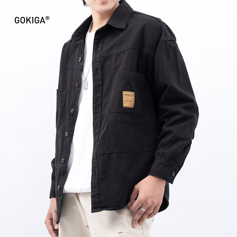 gokiga工装长袖衬衫夹克