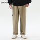 GOKIGA宫崎迦春秋新款 男1501 裤 宽松纯棉休闲长裤 百搭潮流直筒工装