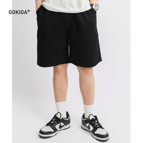 GOKIGA休闲宽松纯色卫裤五分裤