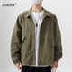 GOKIGA宫崎迦复古宽松水洗立领夹克男潮流百搭工装 外套秋1823