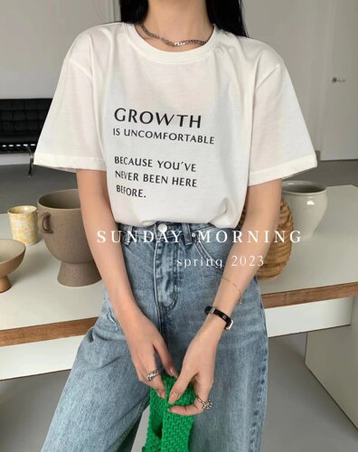 短袖韩版薄款字母印花纯棉T恤女