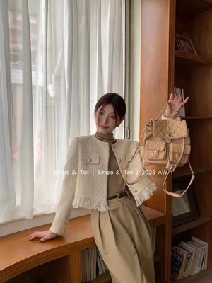 韩版短款流苏小香风外套短款上衣