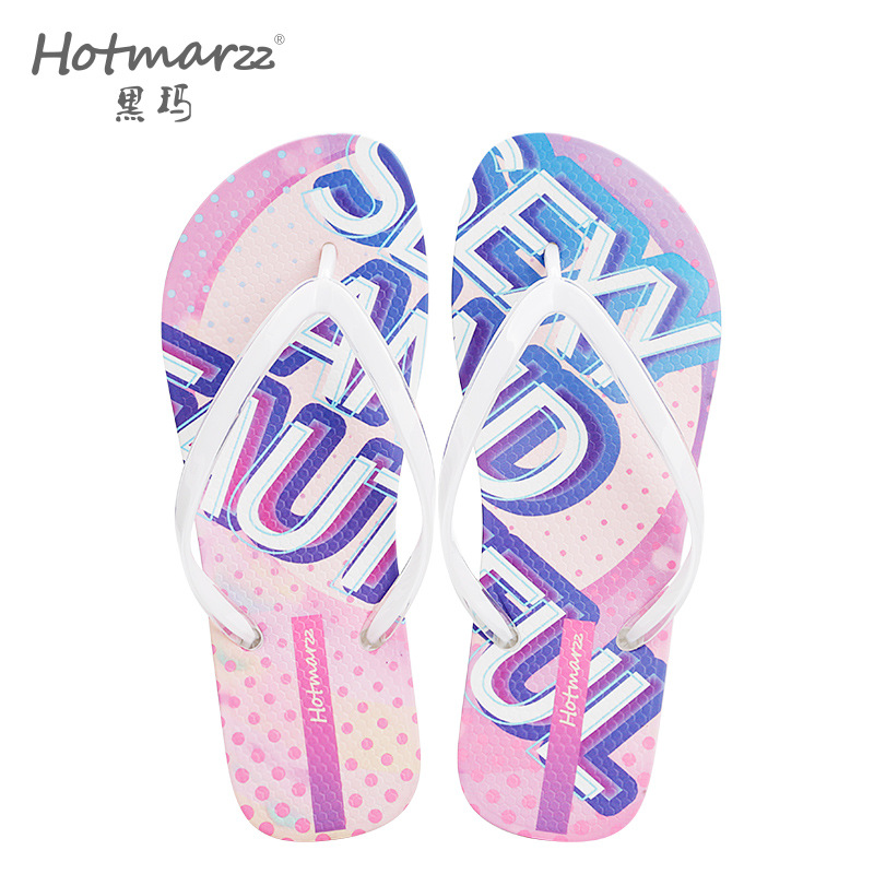 hotmarzz黑玛人字拖鞋女外穿网红防滑夹脚沙滩海边度假夹板夏新款