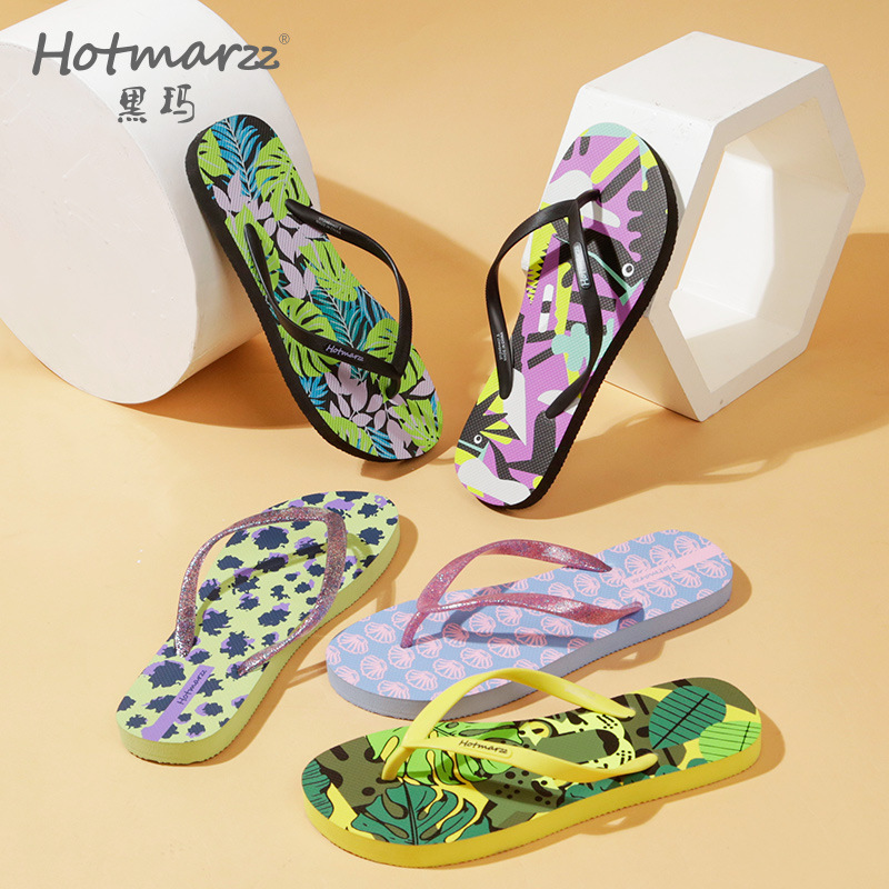 Hotmarzz黑玛新品人字拖鞋女泡沫软底PE沙滩鞋轻便防滑凉拖鞋子潮
