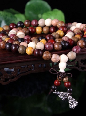 多宝珠多宝串108颗8mm手串紫檀阴沉金丝楠木手链黑檀包邮