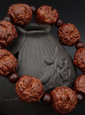 雕刻貔貅念珠男女款非洲小叶紫檀