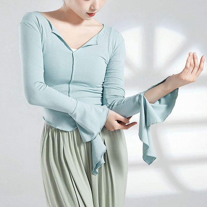 舞蹈服古典舞形体喇叭袖练功服装