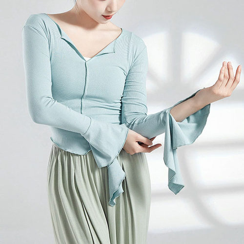 舞蹈服古典舞形体喇叭袖练功服装