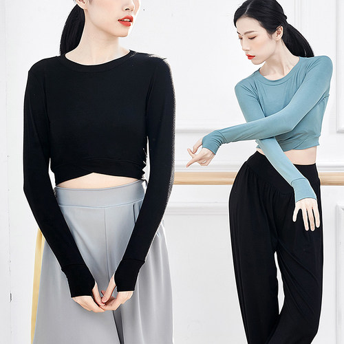 舞蹈练功服女中国舞修身短款上衣