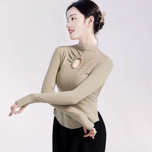 成人舞蹈形体练功服长袖跳舞上衣
