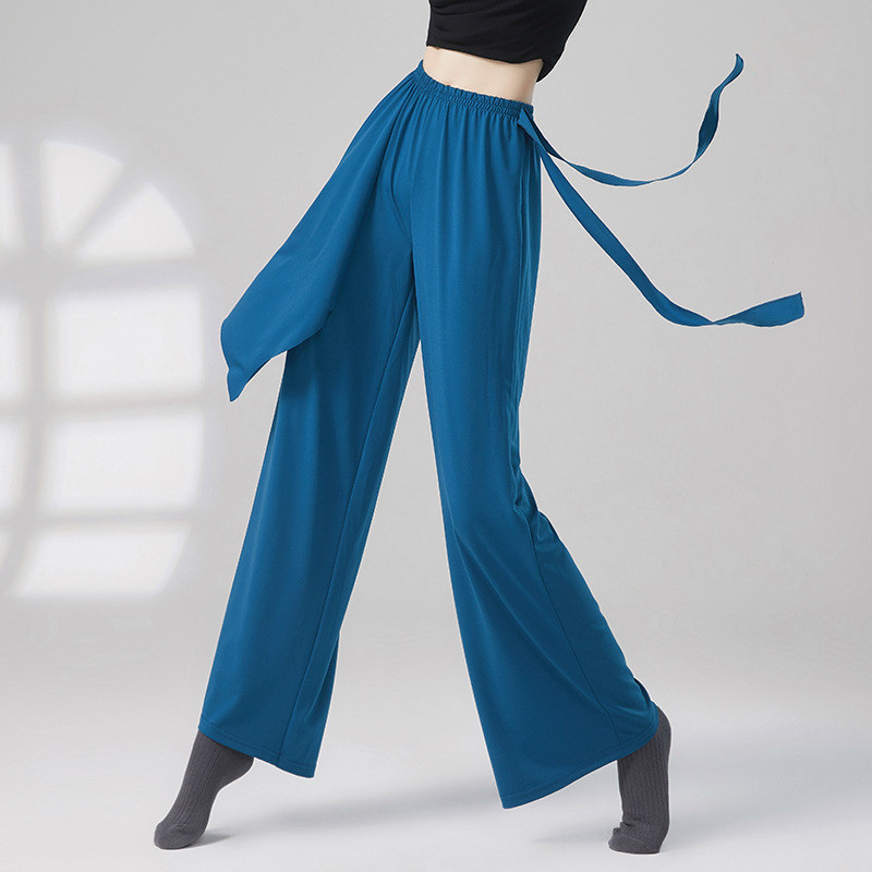 舞蹈裤女阔腿裤宽松飘带现代舞练功服成人古典舞演出服爵士舞长裤,运动/瑜伽/健身/球迷用品,现代舞服装,淘宝优惠券,粉丝福利购,淘宝优惠卷