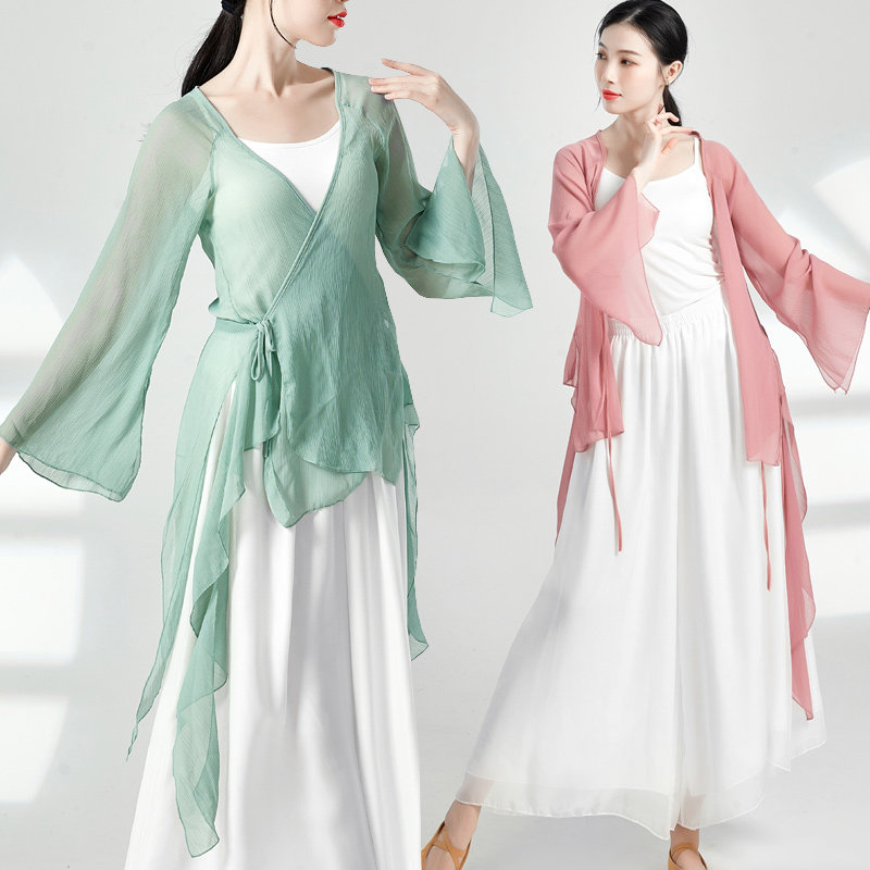 古典舞蹈服装飘逸仙美纱衣外披女