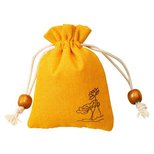 何苏叶香包麻布束口袋 文玩佛珠手串饰品包装袋首饰袋荷花麻布袋