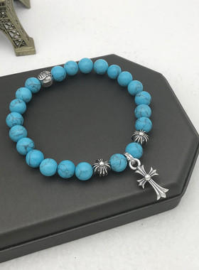 925银手链松石手串男女时尚潮饰