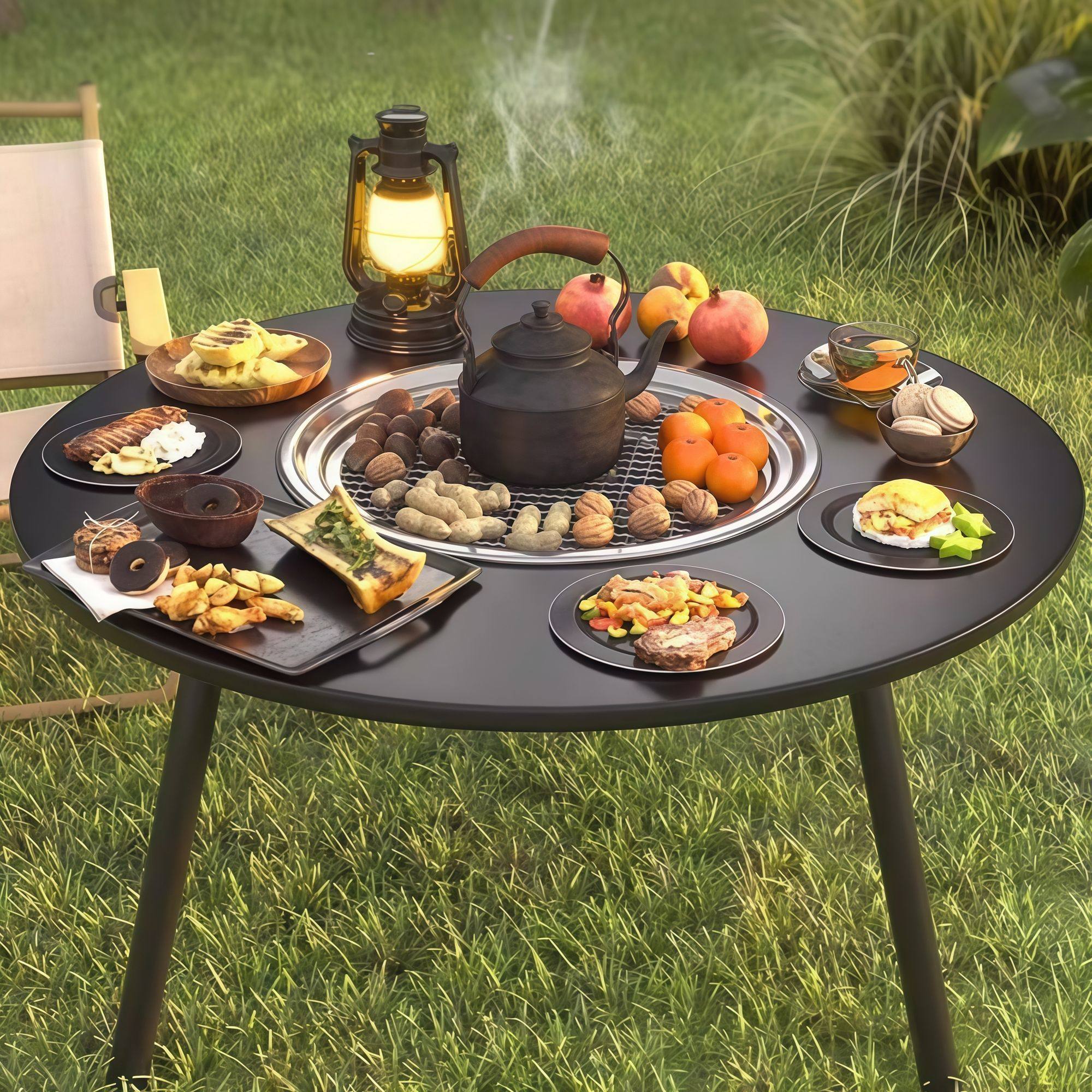 家用户外野炊便携式烤火炉炭炉围炉煮茶桌户外折叠桌露营烧烤桌子,住宅家具,烤火桌,淘宝优惠券,粉丝福利购,淘宝优惠卷