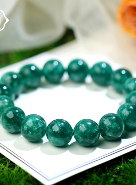 顽石灵鳞光闪烁毕业级大颗粒祖母绿锂云母手串手链W1-161
