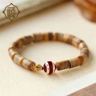 顽石灵 收藏级东马鸡骨沉香手串S925银设计款手链W1-73