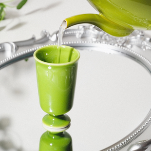 Chokaian中式简约手工高足陶瓷小酒杯茶杯闻香杯烈酒清酒一口杯