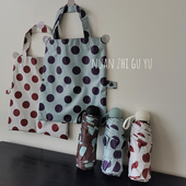 波点太阳伞女小巧便携原创小众超轻防晒防紫外线遮阳弯钩雨伞ins