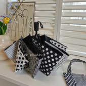 原创小众复古法式 波点雨伞女晴雨两用便携防晒防紫外线遮阳太阳伞