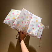 原创小花雨伞女学生晴雨两用折叠便携彩胶防晒遮阳小众弯钩太阳伞