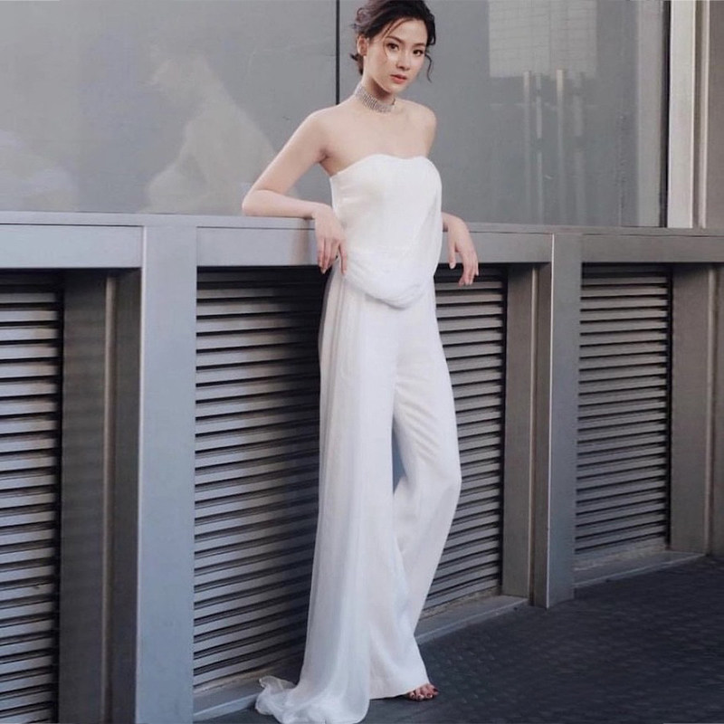 泰国潮牌2025新款夏季收腰紧身性感露肩高端名媛抹胸礼服连体裤女,女装/女士精品,连体衣/裤,淘宝优惠券,粉丝福利购,淘宝优惠卷