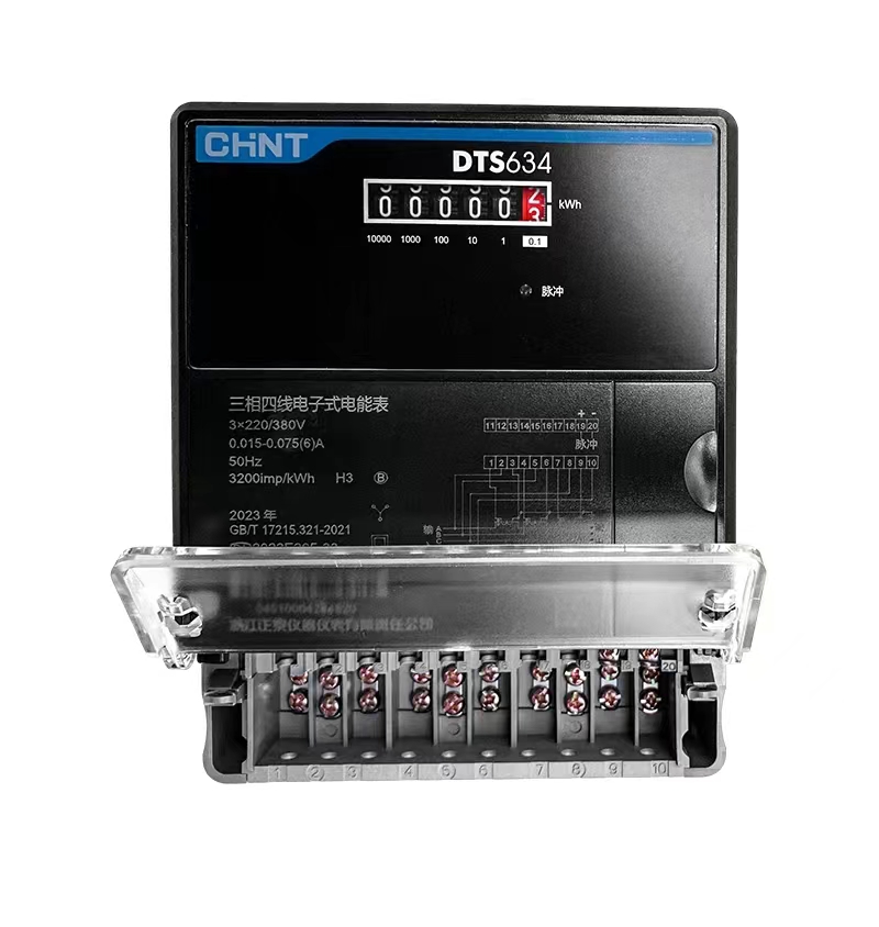 正泰三相四线电表380v工业互感器表DTS634电度表6A40A60A100A