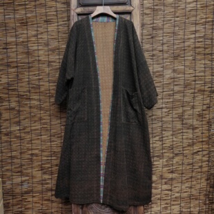 绣色绣吾颜原原创设计自制野生柞蚕丝外套26新款