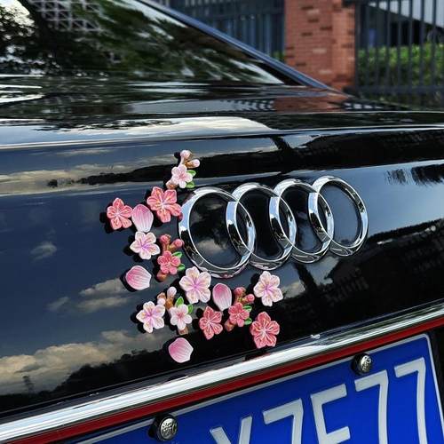 【某音爆款】3d桃花樱花车尾摆件