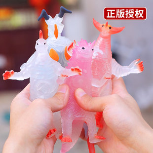正版夜光奥特曼战甲阿斯特隆发光怪兽软胶拉伸弹力儿童解压玩具