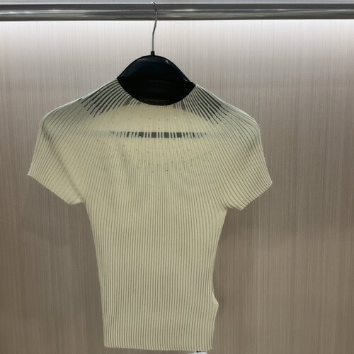 钉珠重工圆领短袖针织衫1220