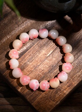 时尚简约炭烧樱花粉猫爪手链