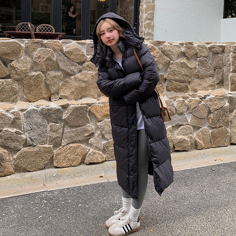 长款羽绒服女2023年冬季新款超长过膝白鸭绒宽松加厚中戏爆款外套
