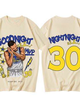 勇士总冠军 curry库里T恤fmvp 30号篮球印花 美式夏季3D印花T恤