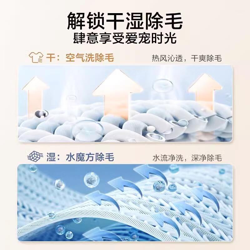 小.天鹅水魔方除毛净洗烘一体滚筒洗衣机TD100V810MT