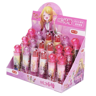 好心情创意糖果口红糖儿童节冰雪狐妖小红娘公主玩糖口唇膏零食具