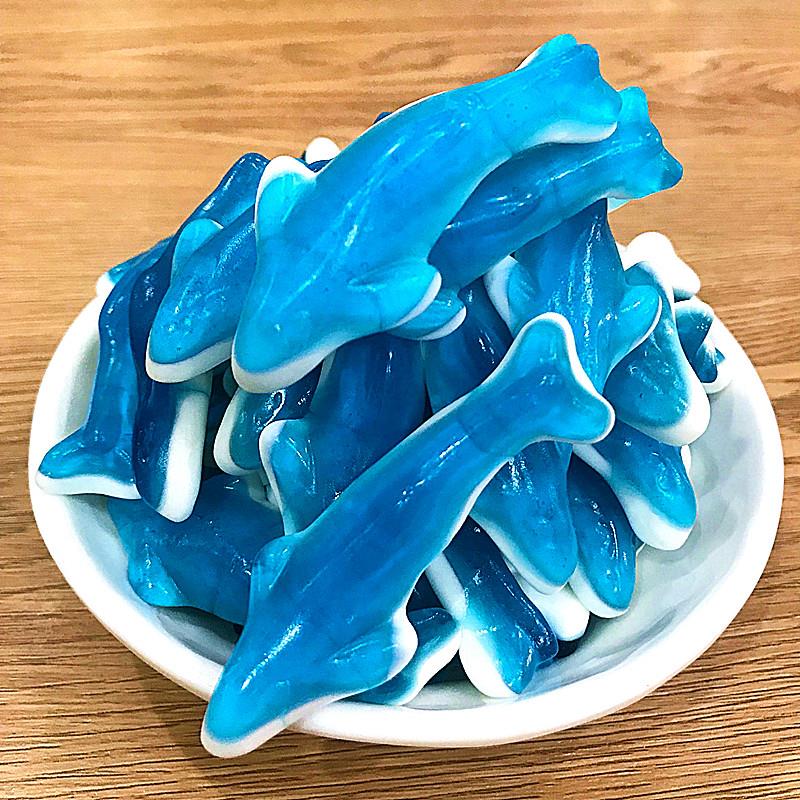 德国品牌蓝鲨鱼橡皮糖5斤蓝莓口味水果蓝鲸软糖可爱动物鲨鱼糖