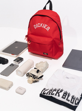 dickies书包校园女大中学生上课双肩旅游背包电脑防水高中生红色