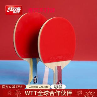 红双喜官方旗舰店 乒乓球拍六星级单拍狂飚6星专业级成人直拍横拍