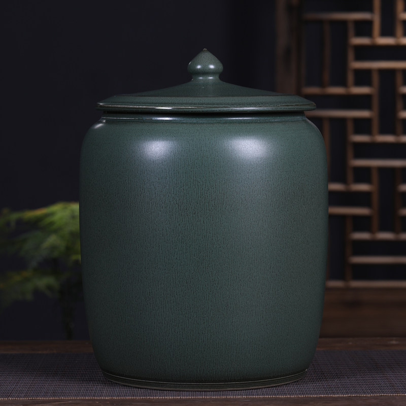 景德镇陶瓷米缸茶叶缸水缸油缸20斤25斤30斤50斤防潮防虫密封带盖