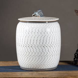 防潮防虫米缸油缸水缸面粉罐家用密封20斤30装 景德镇陶瓷带盖米桶