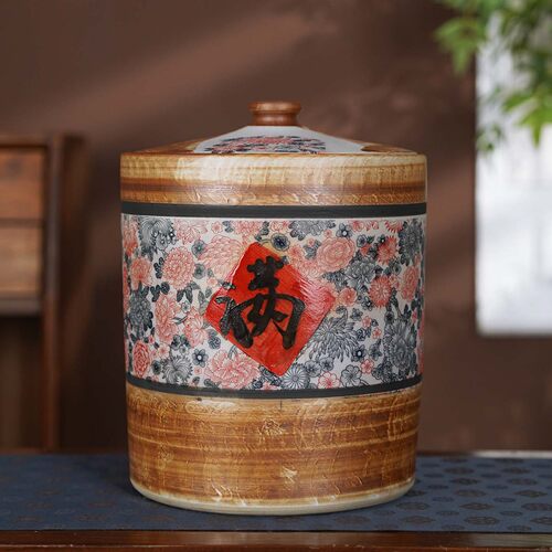 景德镇陶瓷加厚米缸油缸面粉桶10/20/30斤家用腌菜肉密封存茶叶罐