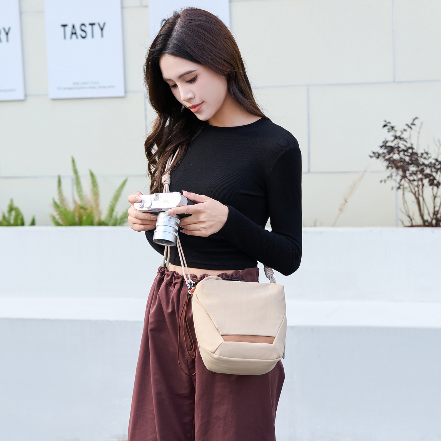 云卷包单肩摄影相机包单反微单镜头佳能索尼手提包防水休闲斜挎包