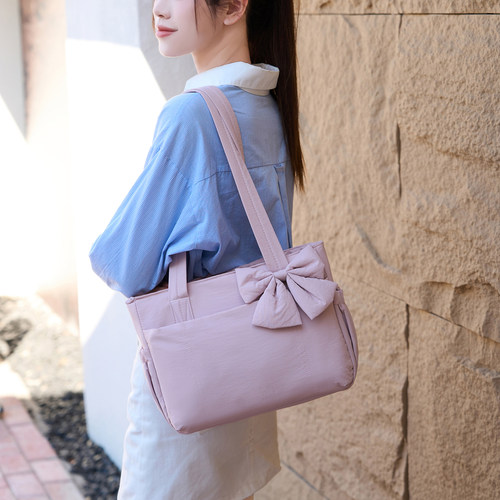 2025新款托特包轻便行李袋百搭通勤上课电脑包手提包轻便单肩包女