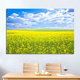 田园风光油菜花海报客厅背景墙贴装 饰画花海蓝天白云田地自粘壁画