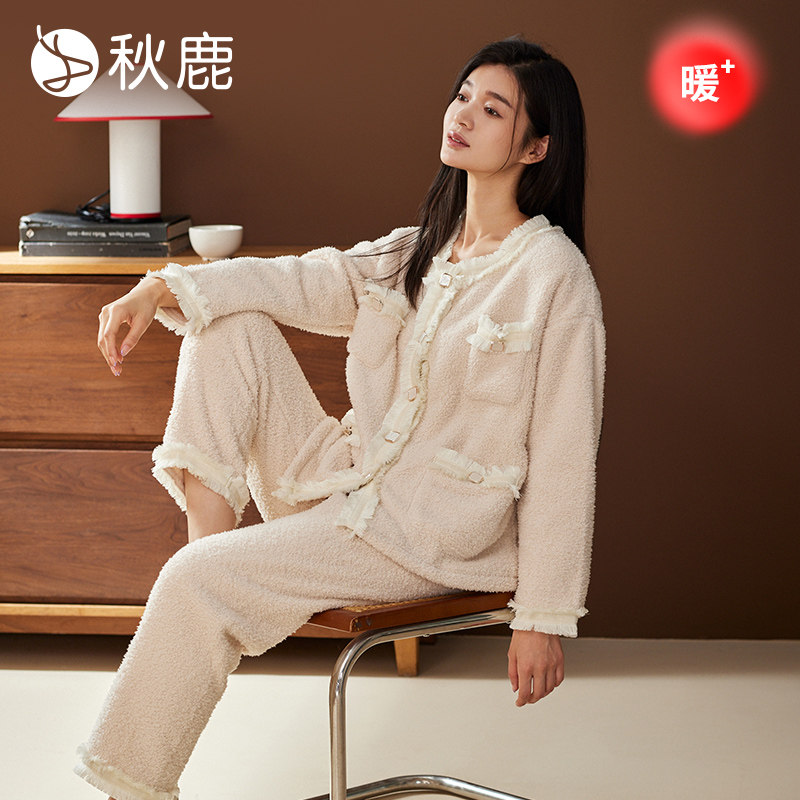 秋鹿2024年新款睡衣女秋冬
