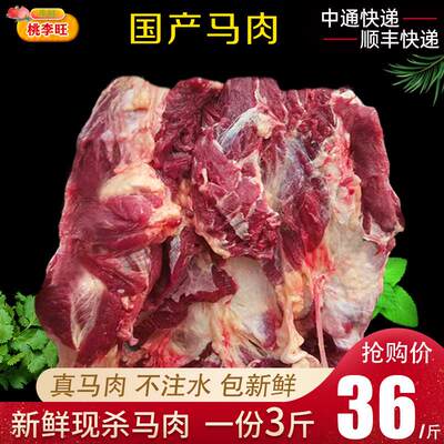 新鲜现杀马腿肉 不注水精品生马肉 特色美食 火锅烧烤