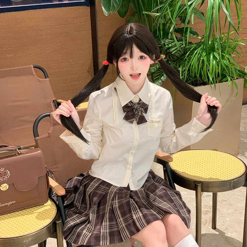 COSMEPRO【黑巧烤栗】原创JK格裙暖棕格2024秋季  基础JK衬衫