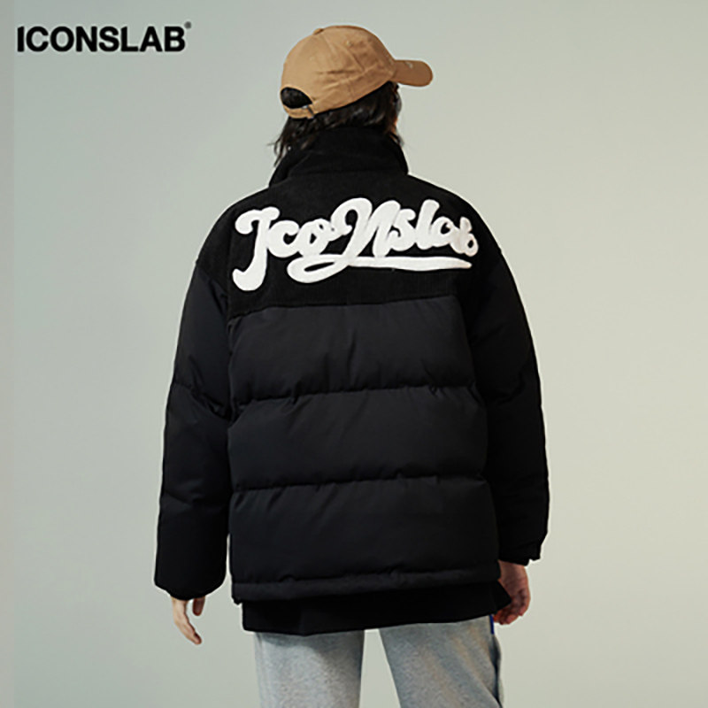 ICONSLAB联名SSUR PLUS 灯芯绒拼接棉服男情侣加厚外套冬季新款
